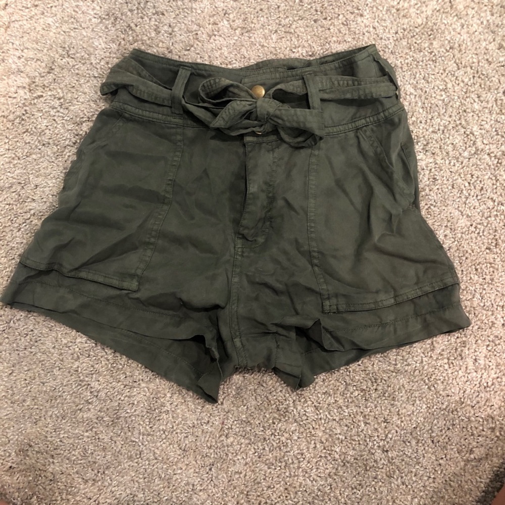 Abercrombie Army green high waisted shorts